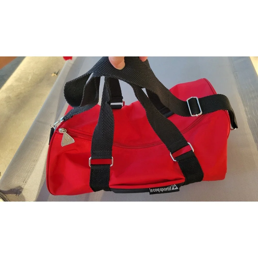 Le Coq Sportif Red Duffel Bag Shoulder Bag With Protective Panel